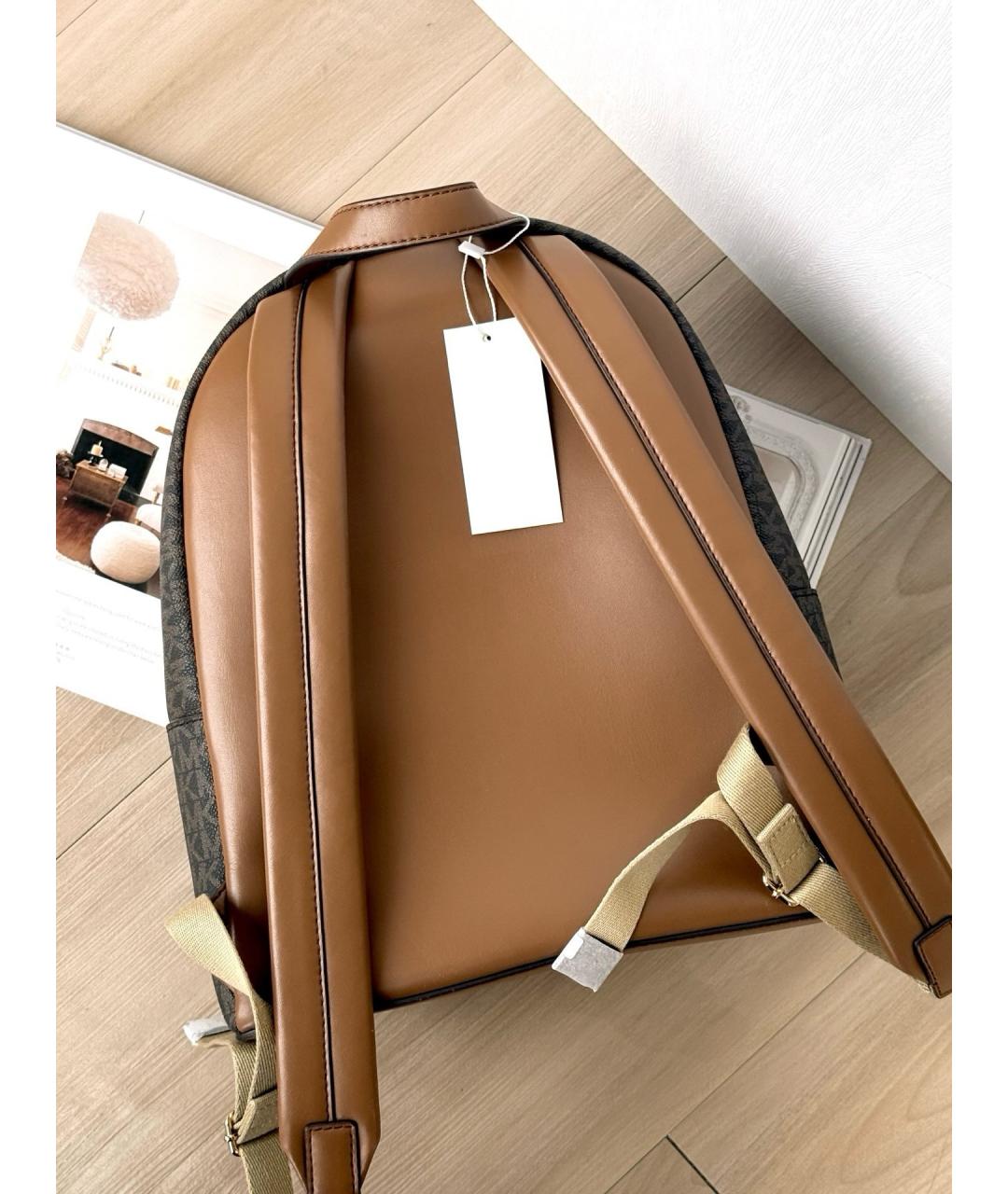 MICHAEL KORS Коричневый рюкзак из канвы, фото 3