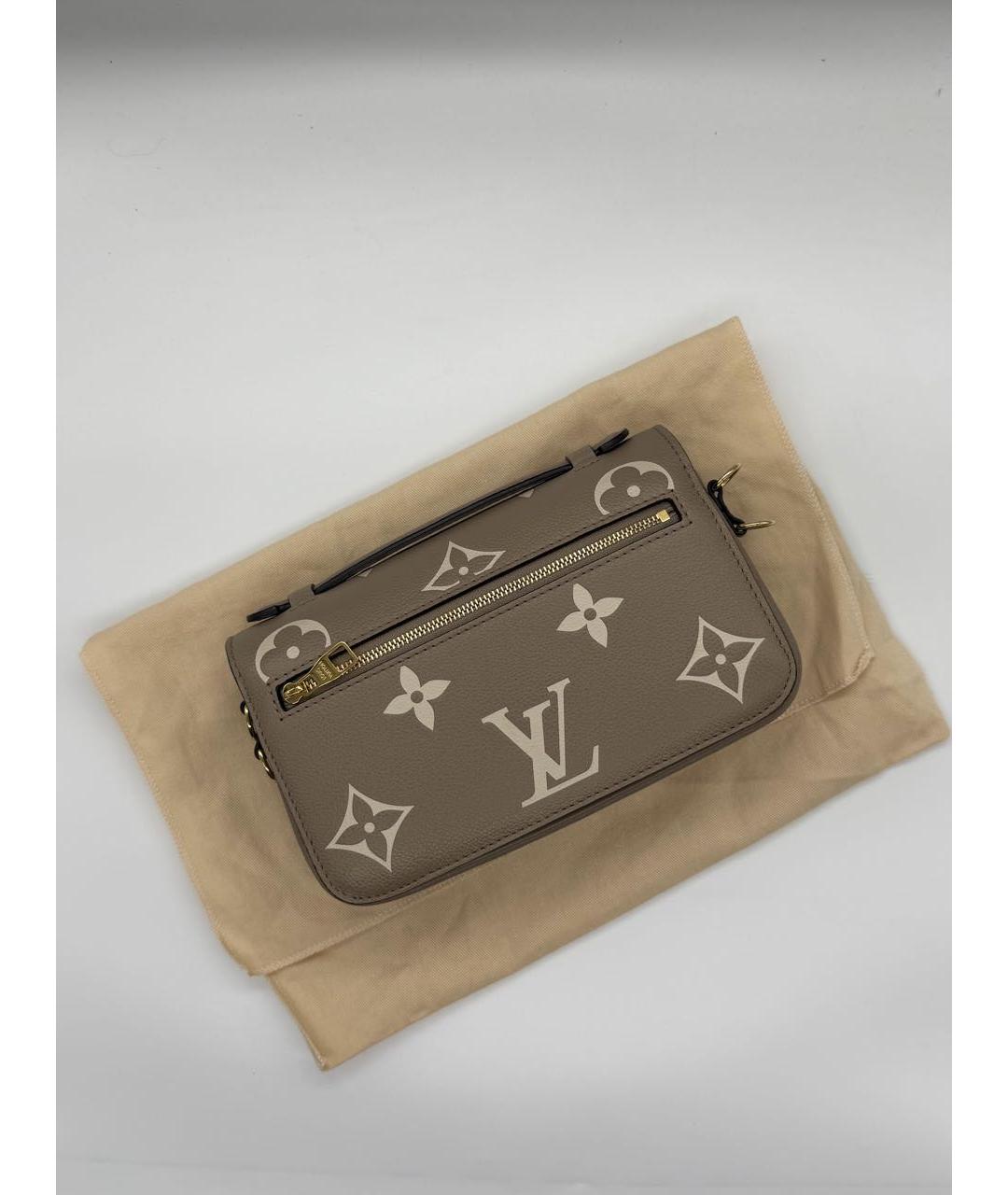 LOUIS VUITTON Бежевая кожаная сумка через плечо, фото 2