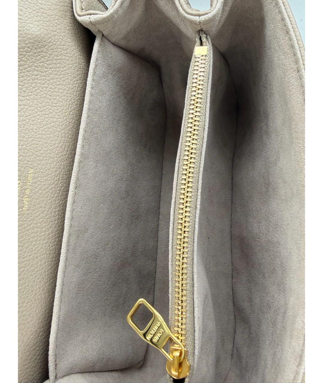 LOUIS VUITTON Бежевая кожаная сумка через плечо, фото 4