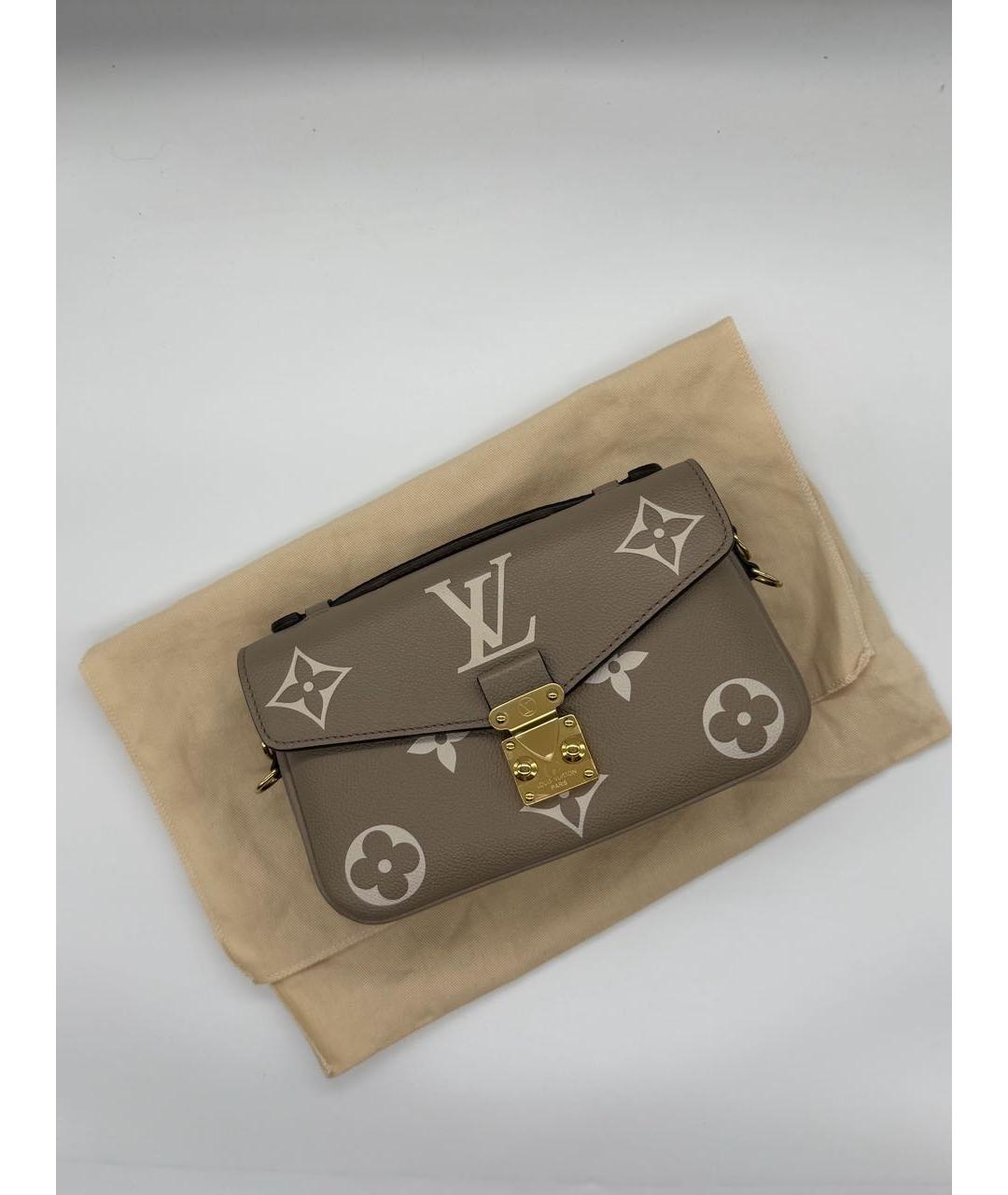 LOUIS VUITTON Бежевая кожаная сумка через плечо, фото 5