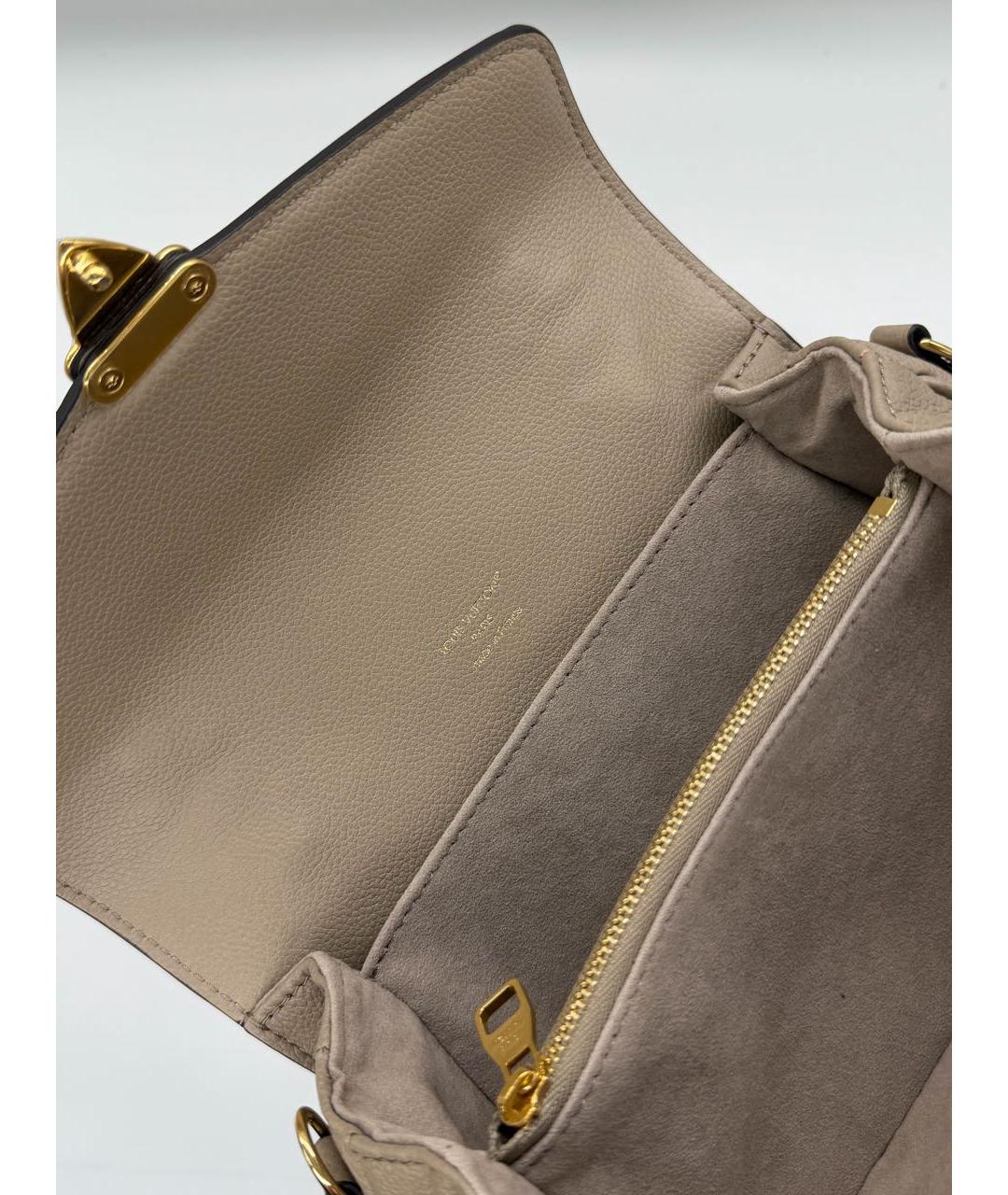 LOUIS VUITTON Бежевая кожаная сумка через плечо, фото 3