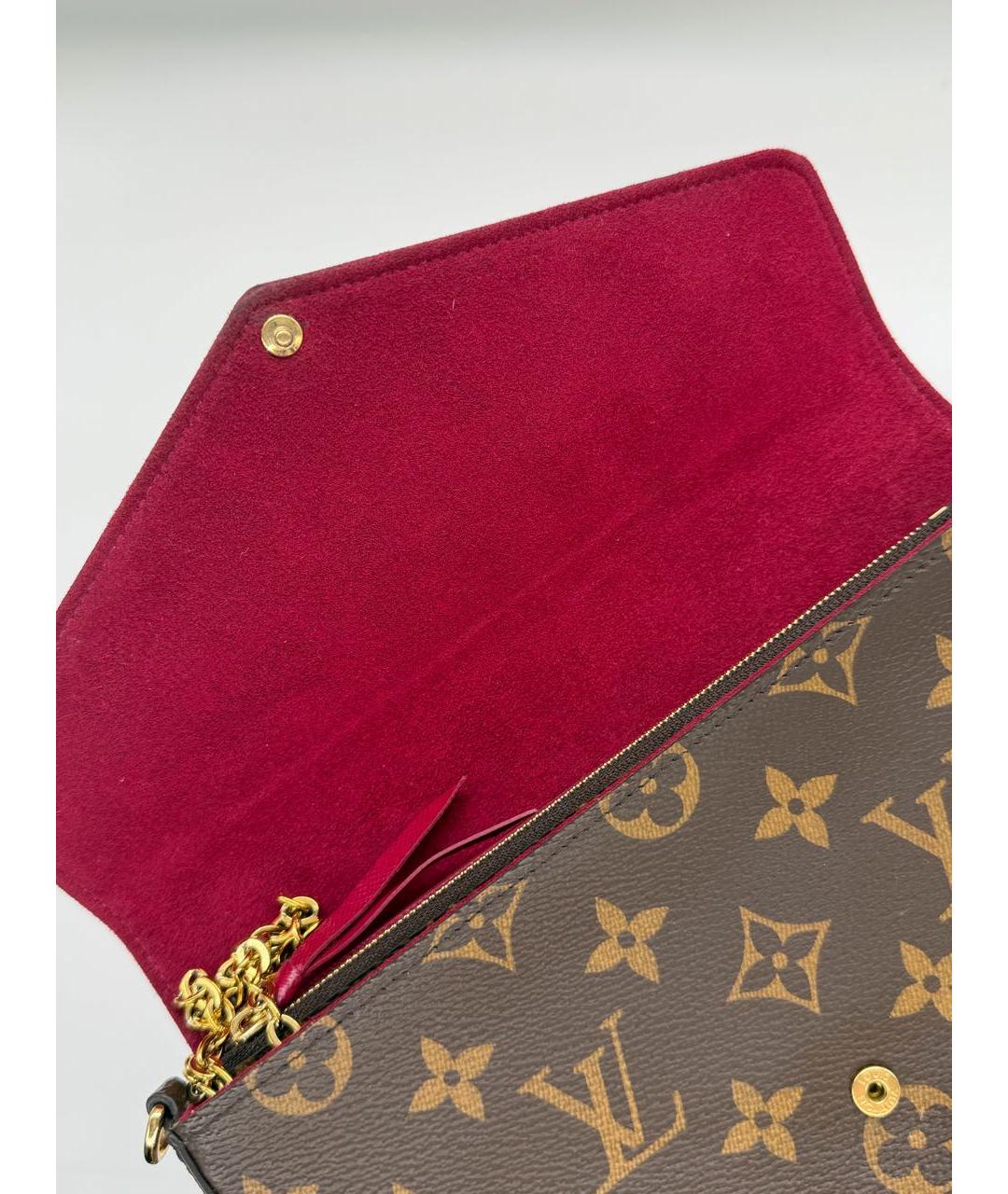 LOUIS VUITTON Коричневая кожаная сумка через плечо, фото 3