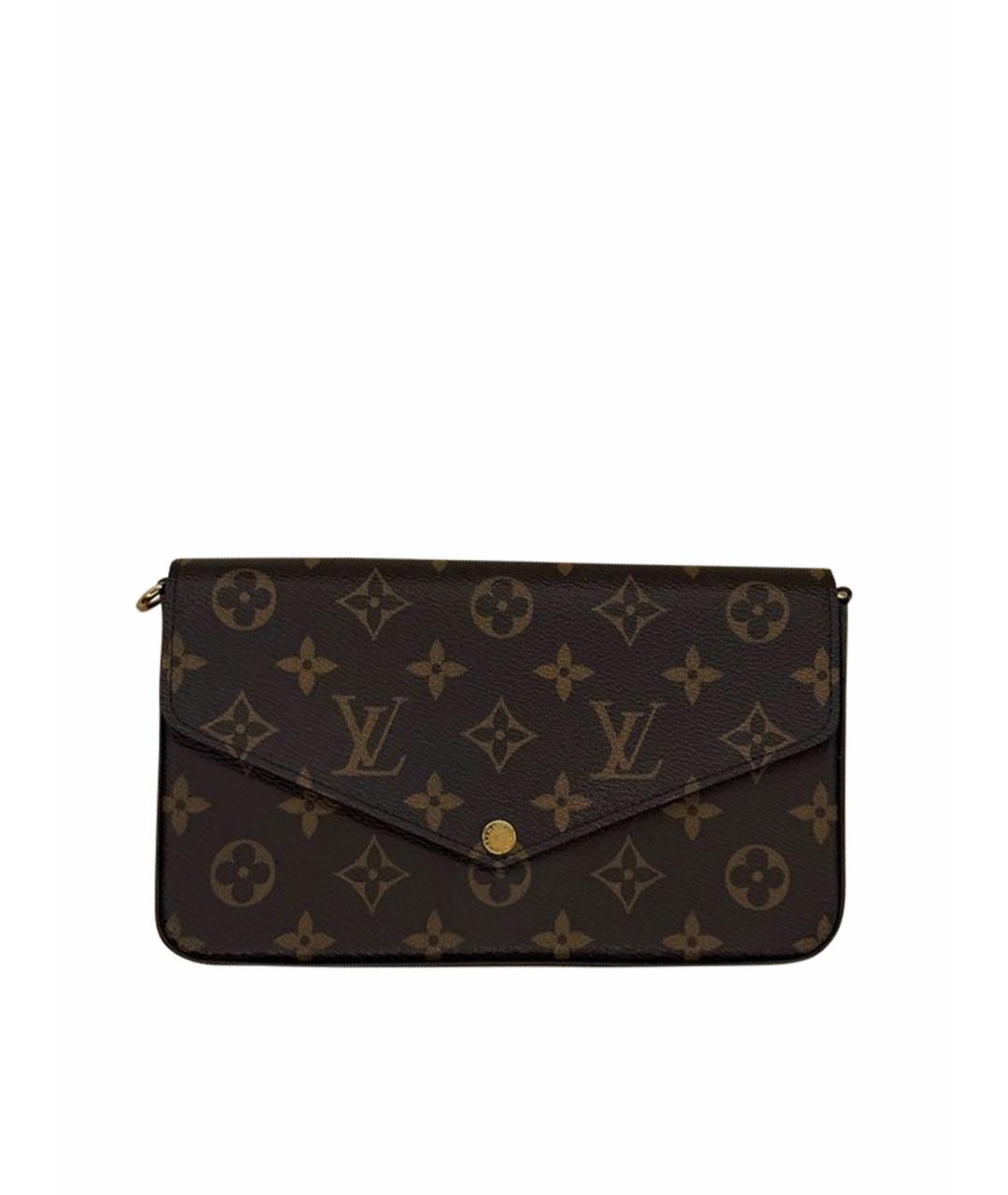 LOUIS VUITTON Коричневая кожаная сумка через плечо, фото 1