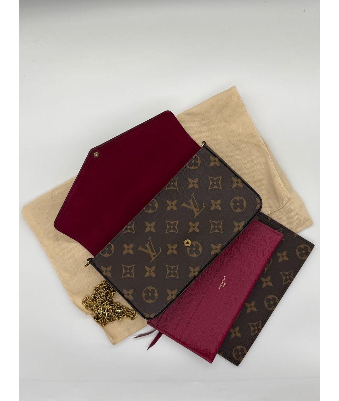 LOUIS VUITTON Коричневая кожаная сумка через плечо, фото 4