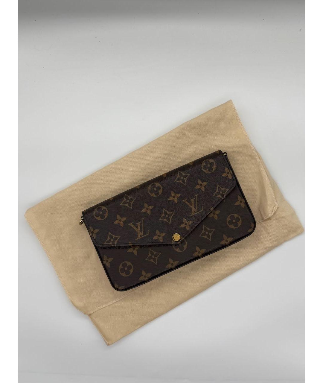 LOUIS VUITTON Коричневая кожаная сумка через плечо, фото 5