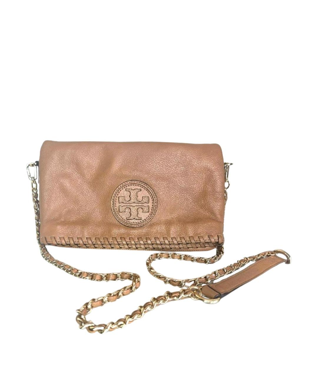 TORY BURCH Бежевая кожаная сумка через плечо, фото 1