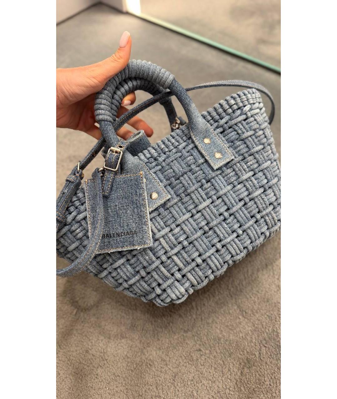 BALENCIAGA Синяя деним сумка с короткими ручками, фото 2
