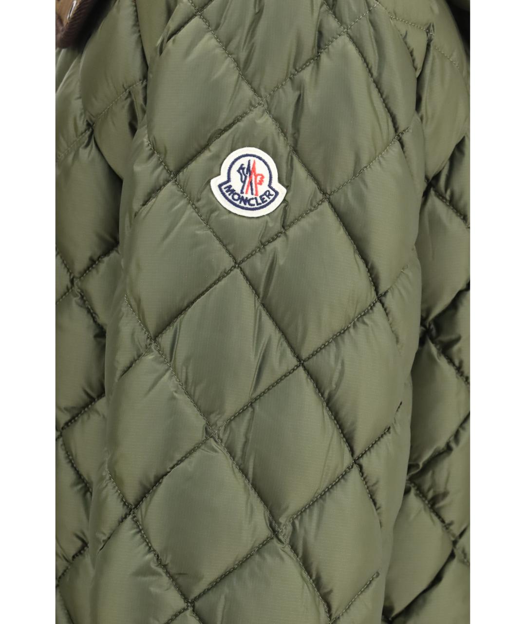 MONCLER Зеленая синтетическая куртка, фото 3