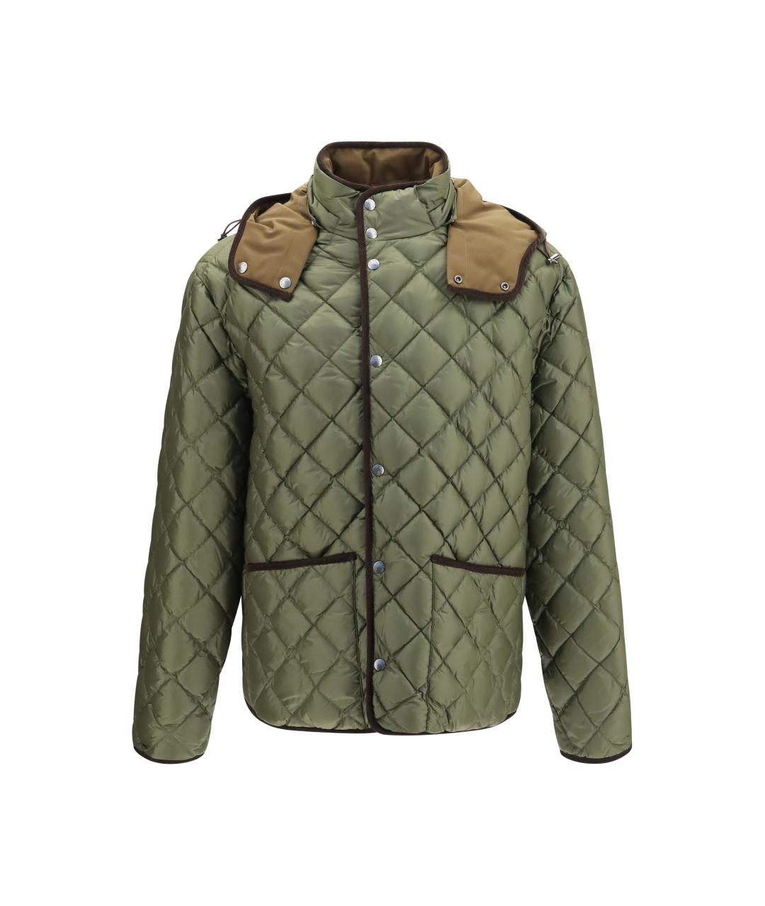 MONCLER Зеленая синтетическая куртка, фото 1