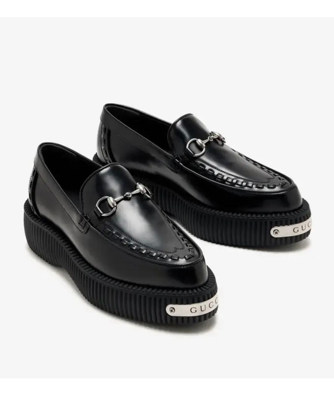 GUCCI Черные кожаные лоферы, фото 2