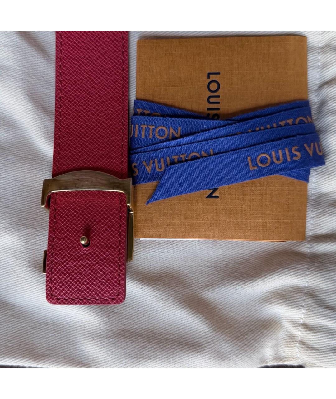 LOUIS VUITTON Коричневый кожаный ремень, фото 2