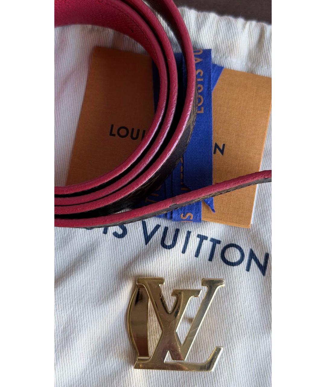 LOUIS VUITTON Коричневый кожаный ремень, фото 5