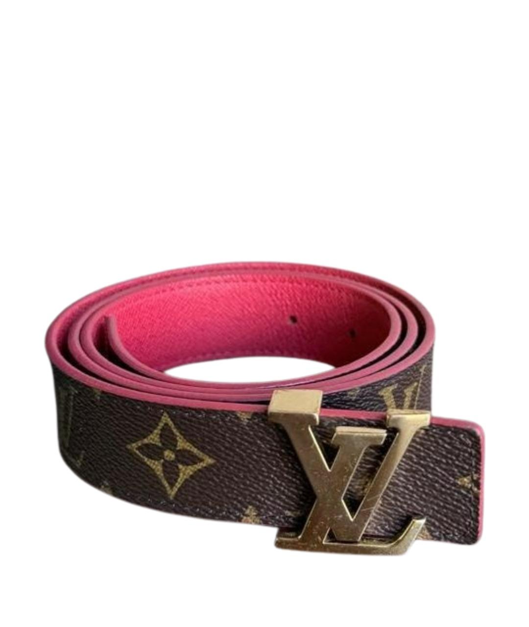 LOUIS VUITTON Коричневый кожаный ремень, фото 10