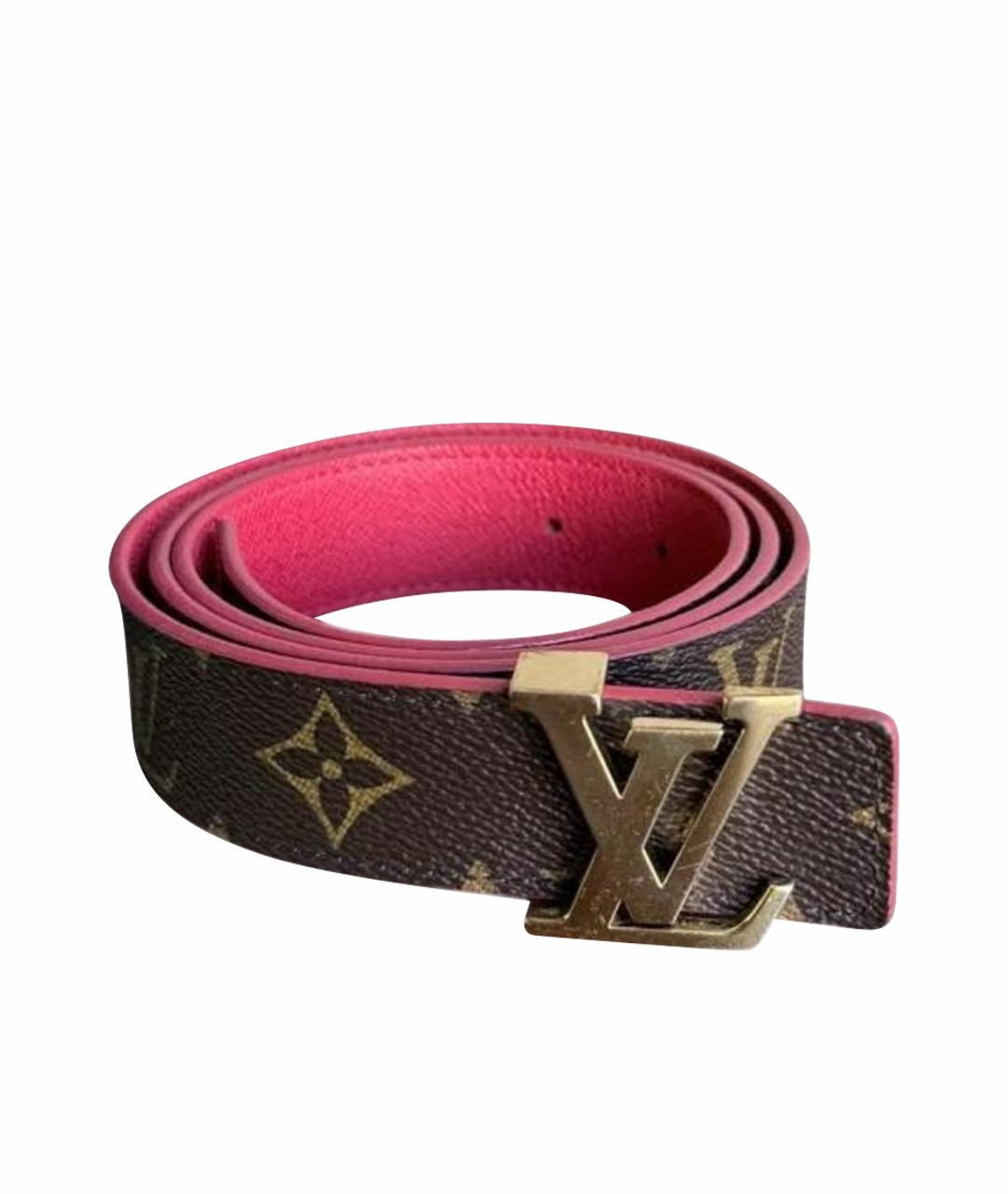 LOUIS VUITTON Коричневый кожаный ремень, фото 1