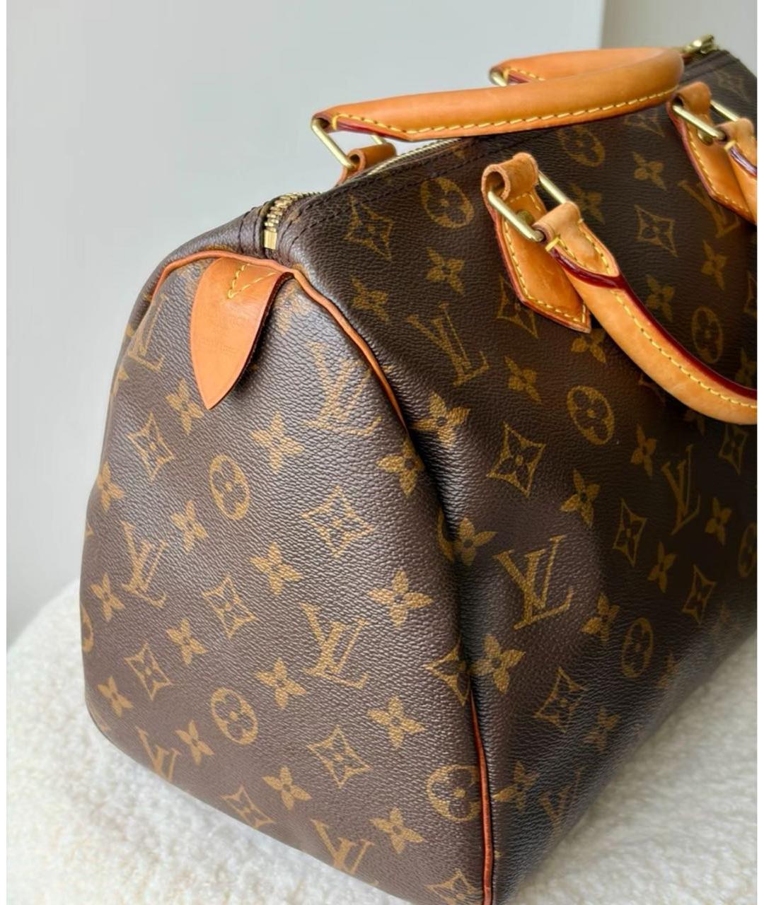 LOUIS VUITTON Коричневая сумка с короткими ручками из канвы, фото 6