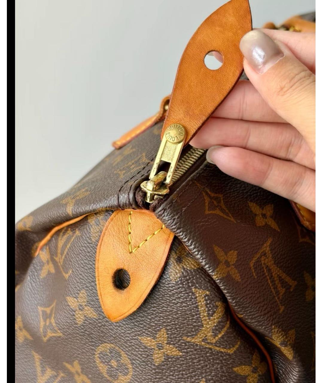 LOUIS VUITTON Коричневая сумка с короткими ручками из канвы, фото 4