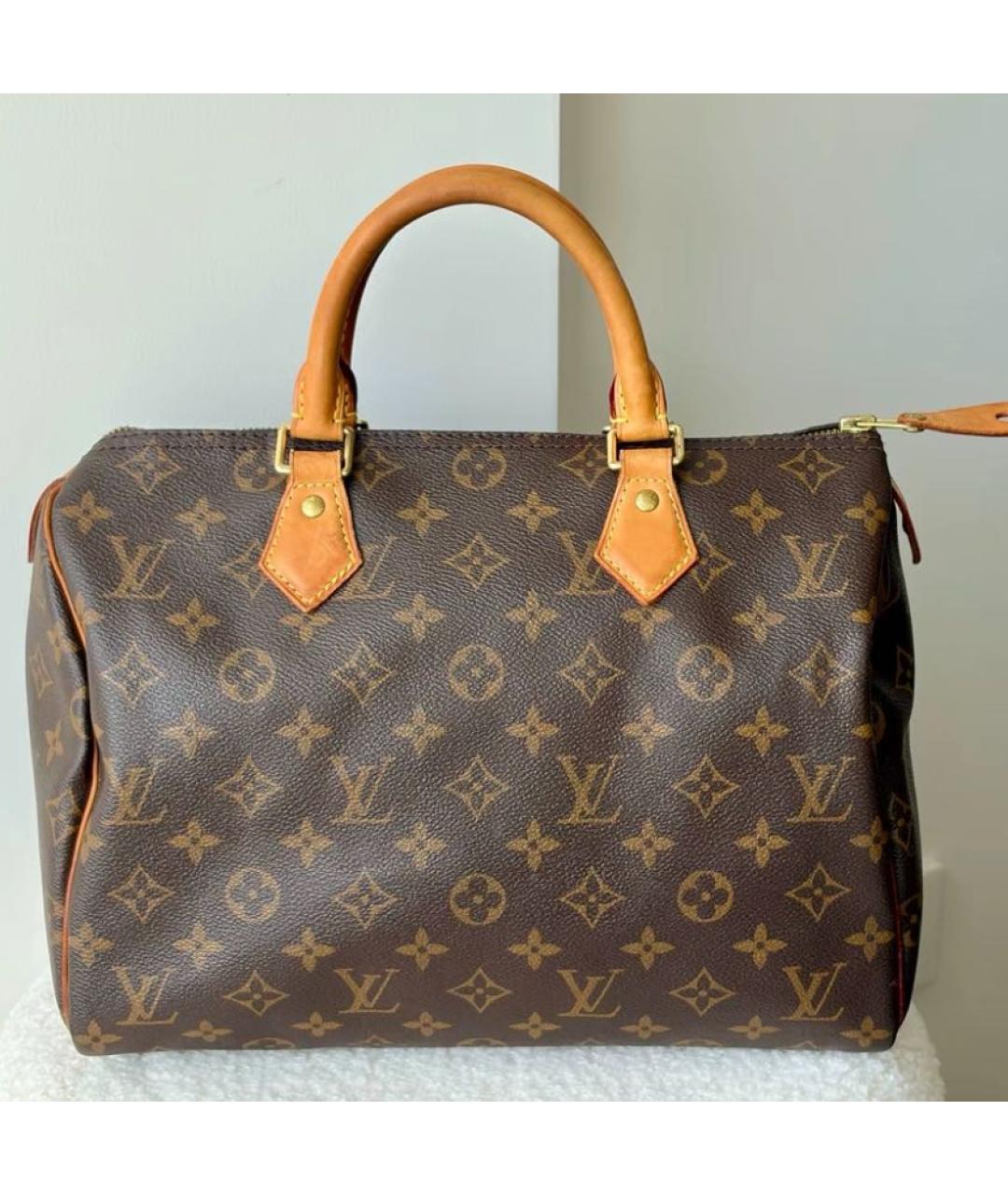 LOUIS VUITTON Коричневая сумка с короткими ручками из канвы, фото 8