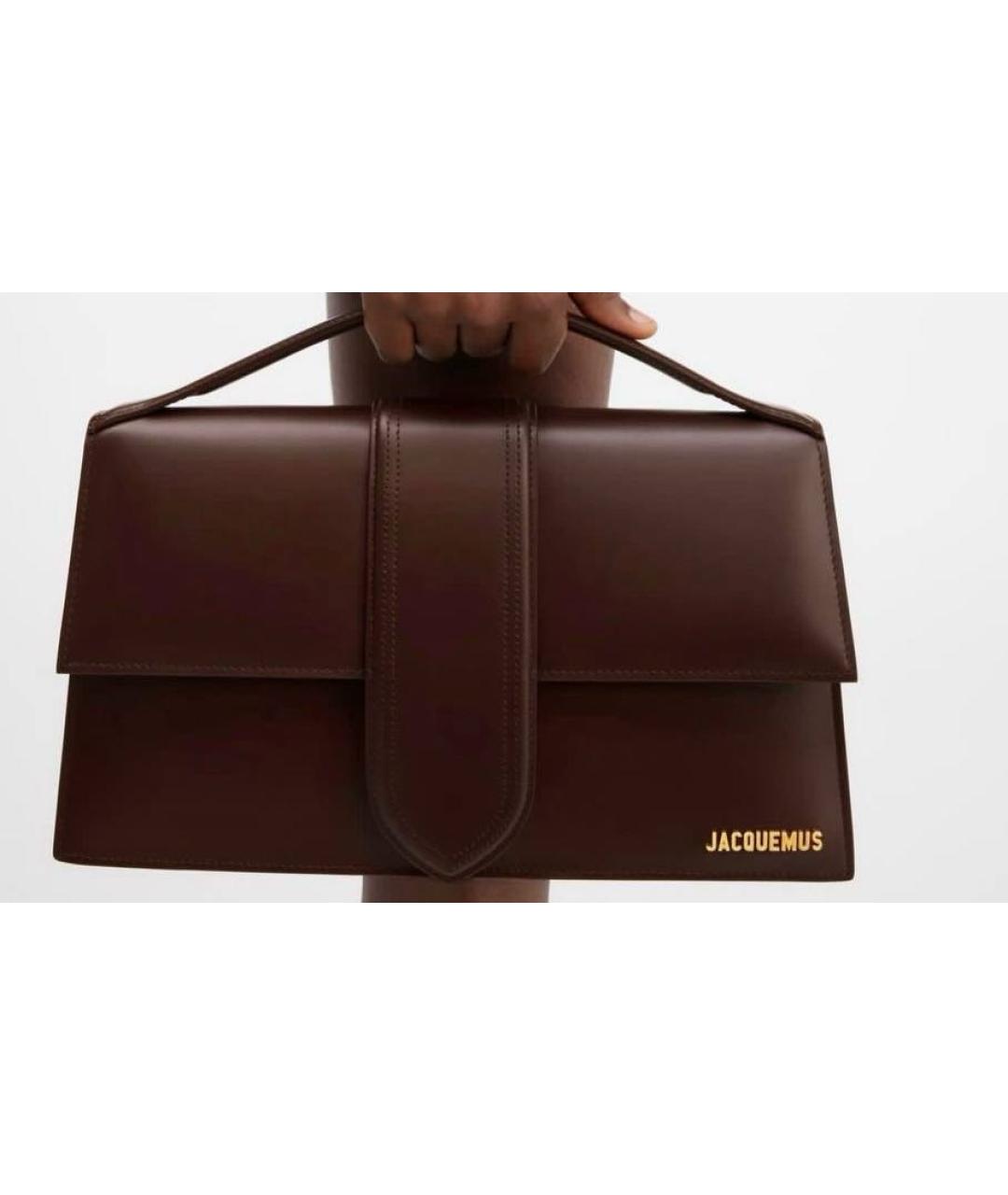 JACQUEMUS Коричневая кожаная сумка через плечо, фото 9