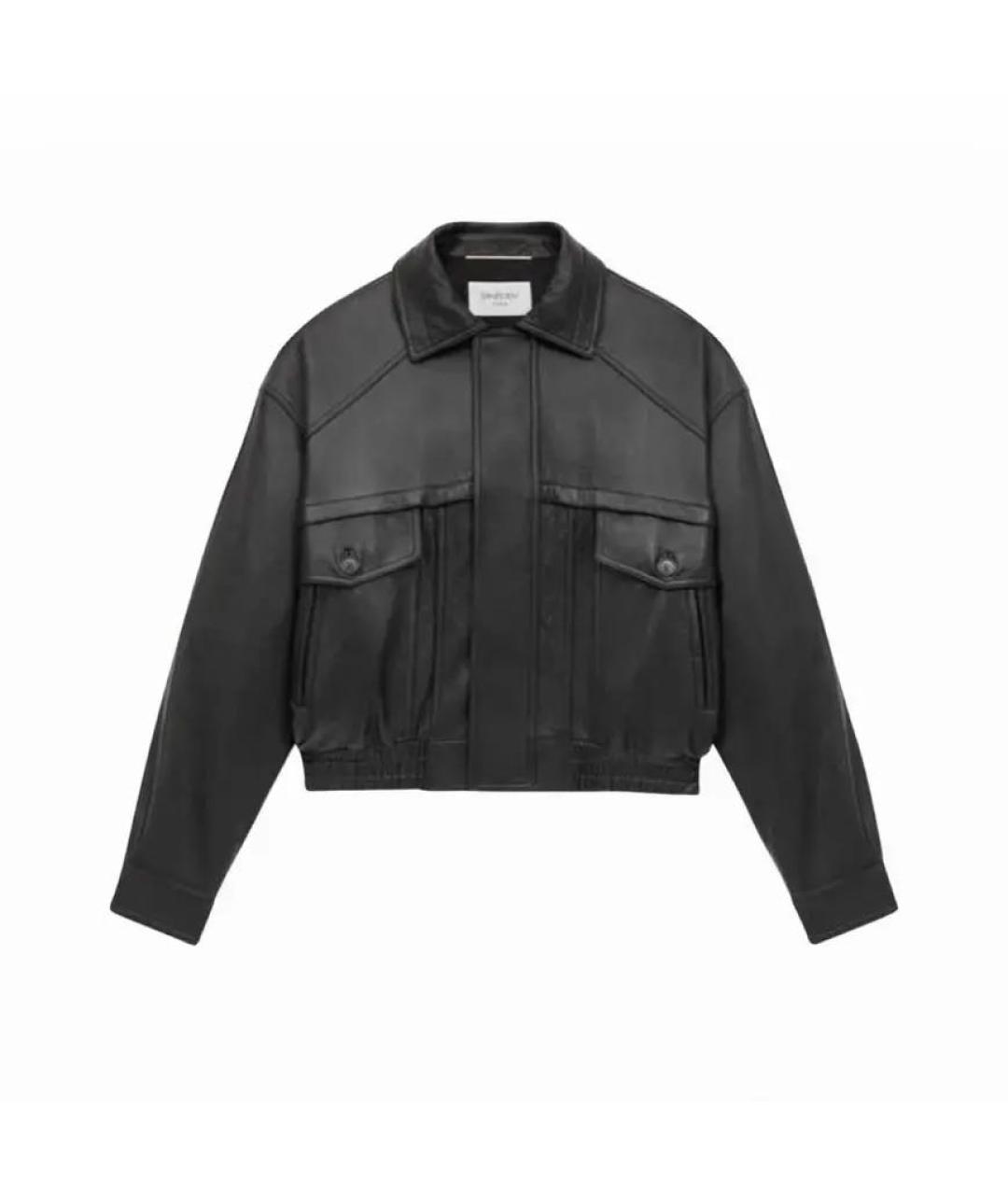 SAINT LAURENT Черная кожаная куртка, фото 1