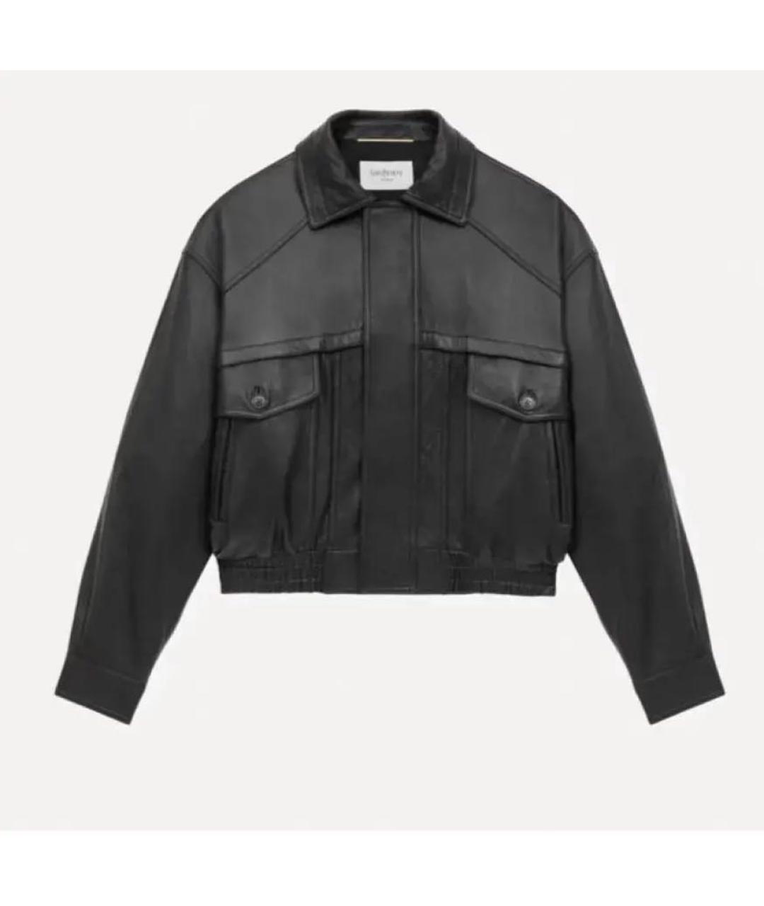 SAINT LAURENT Черная кожаная куртка, фото 2