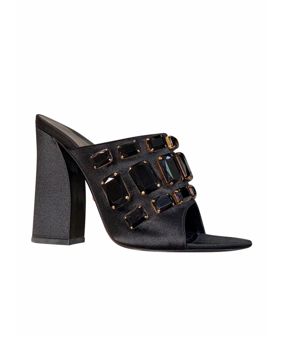 GUCCI Черные текстильные сабо, фото 4