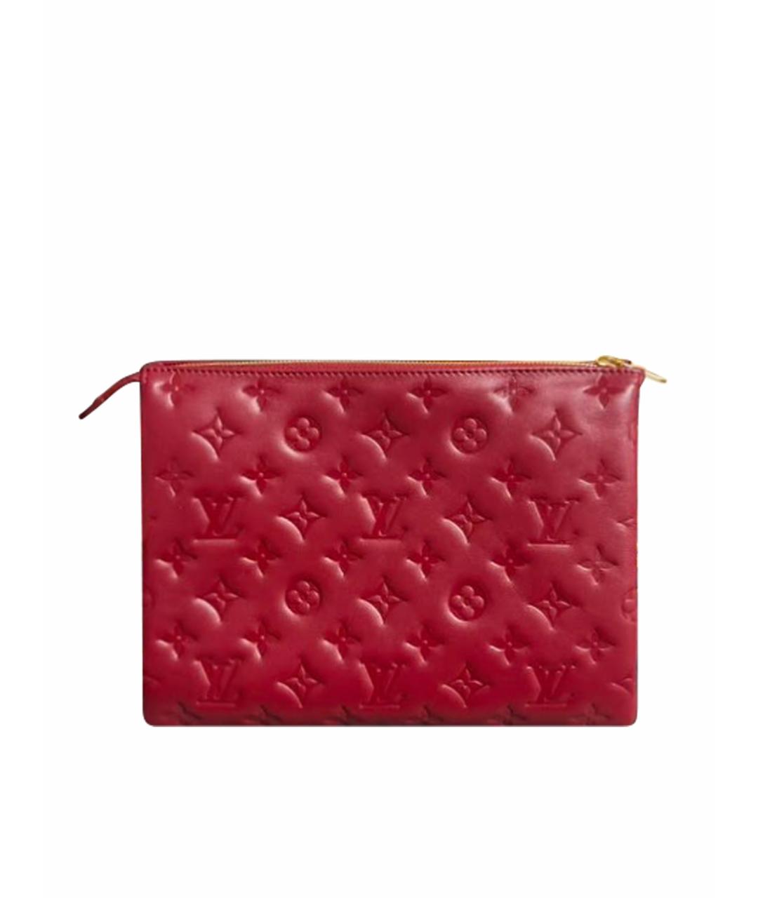 LOUIS VUITTON Красная кожаная сумка тоут, фото 1