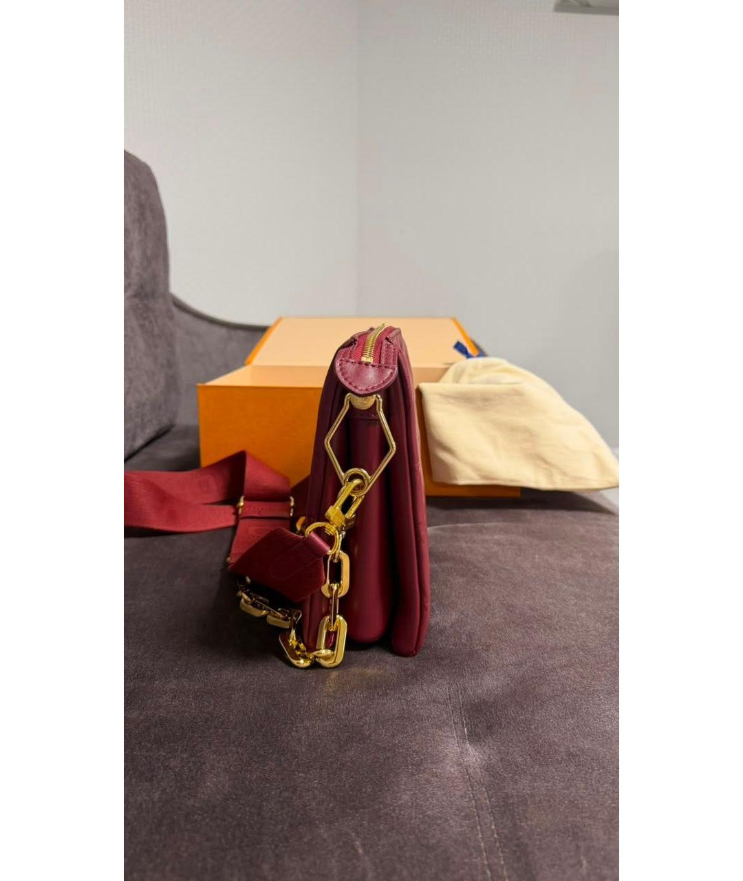 LOUIS VUITTON Красная кожаная сумка тоут, фото 2