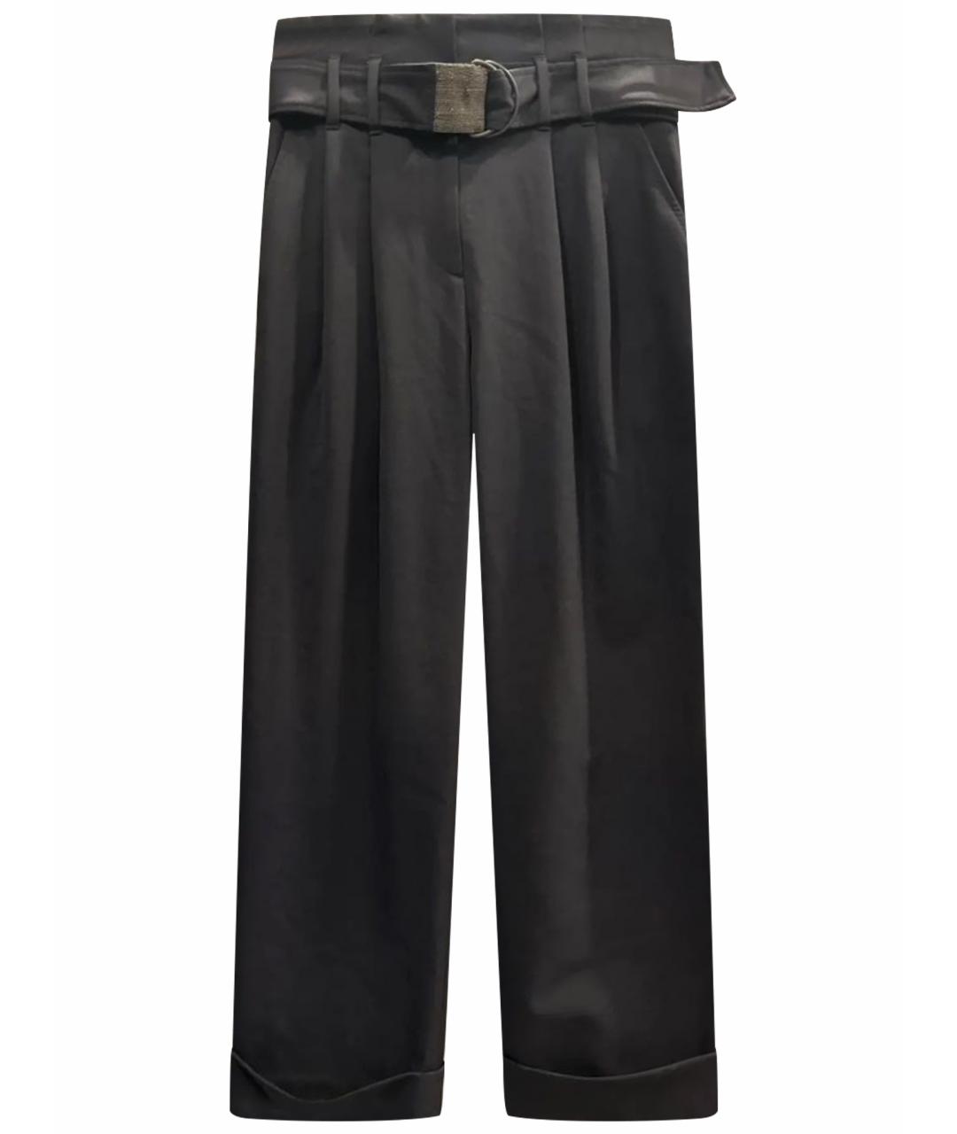 BRUNELLO CUCINELLI Черные шерстяные брюки широкие, фото 1