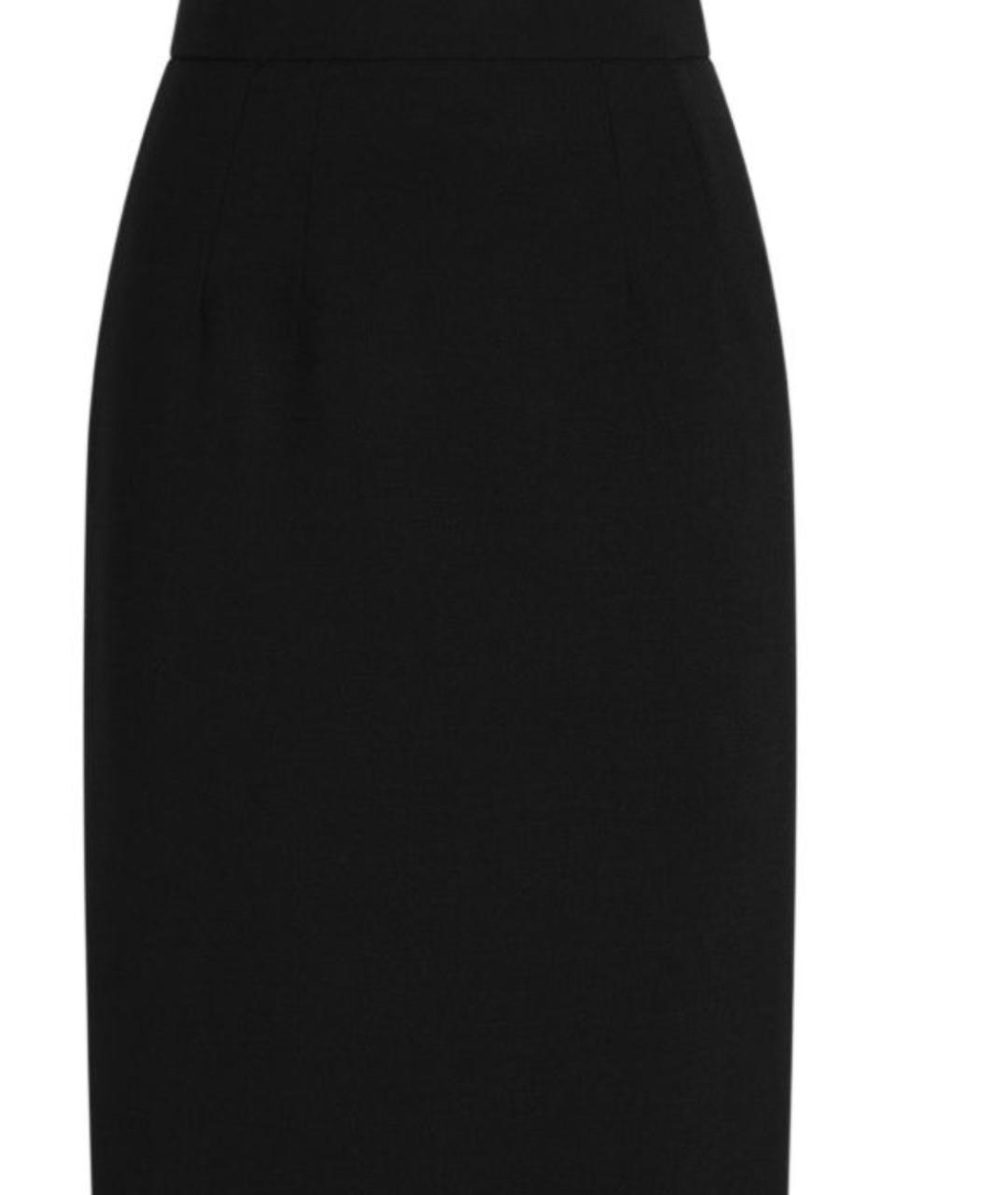 DOLCE&GABBANA Черная шерстяная юбка миди, фото 2