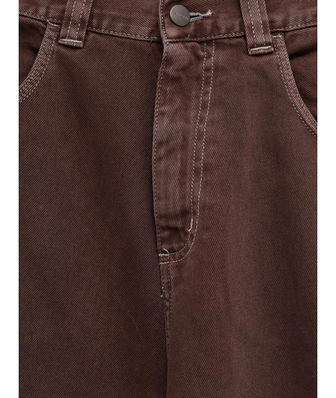 CARHARTT WIP Коричневые хлопковые прямые джинсы, фото 3