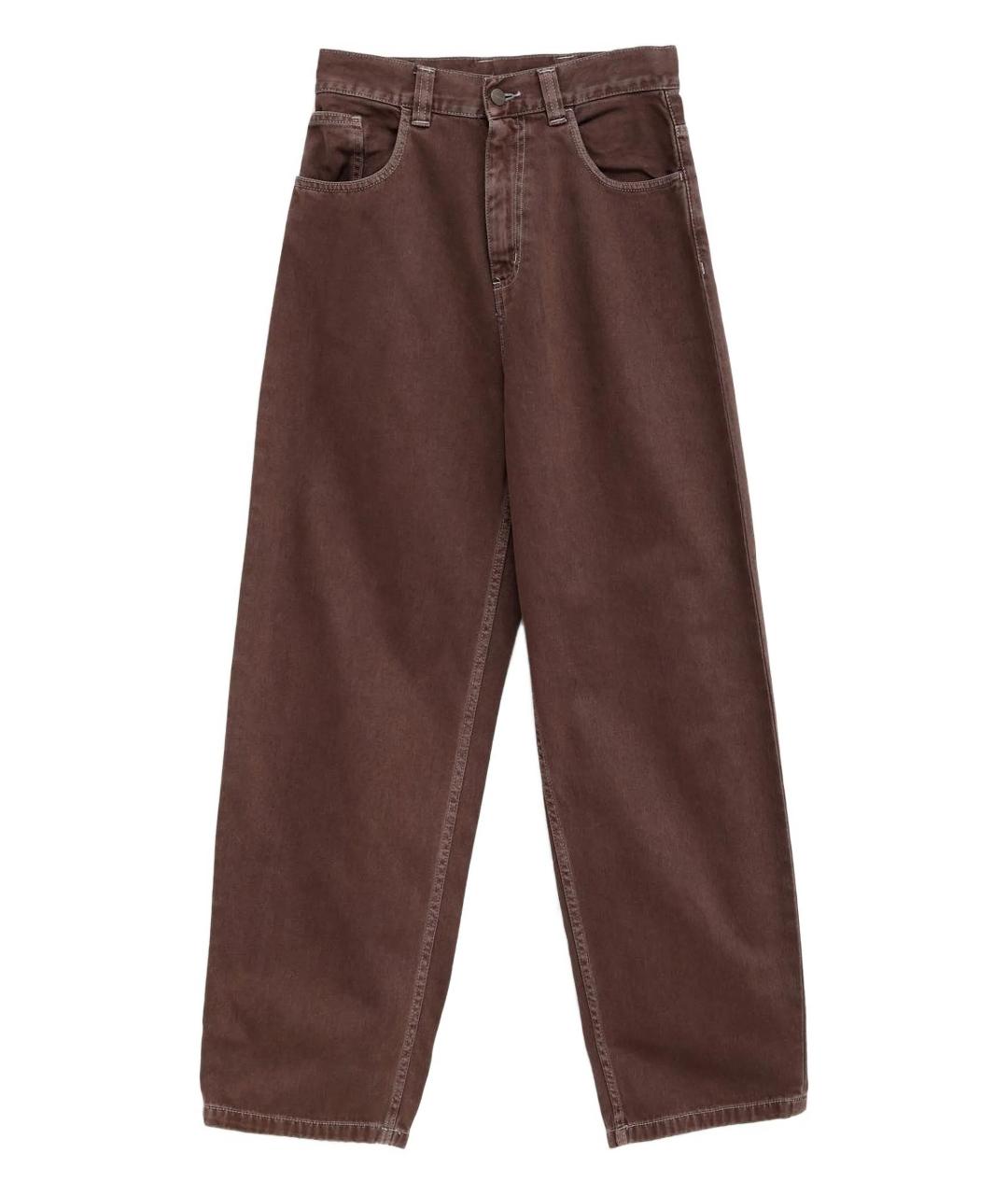 CARHARTT WIP Коричневые хлопковые прямые джинсы, фото 1