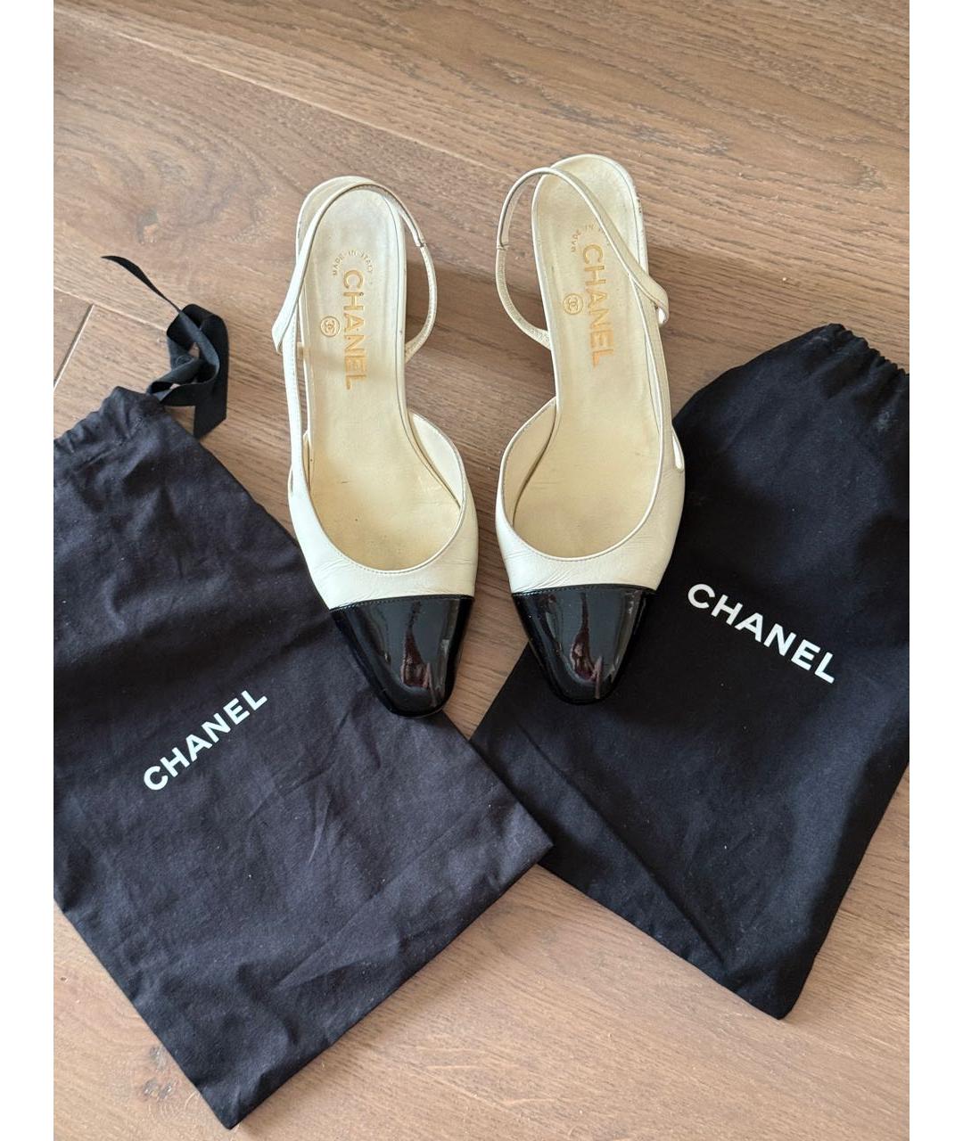 CHANEL Белые кожаные туфли, фото 5