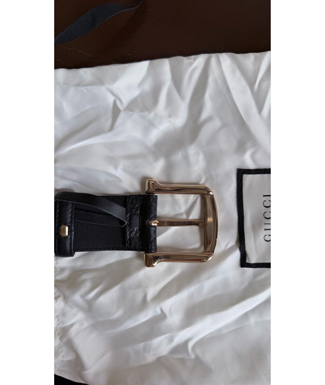 GUCCI Черный кожаный ремень, фото 2