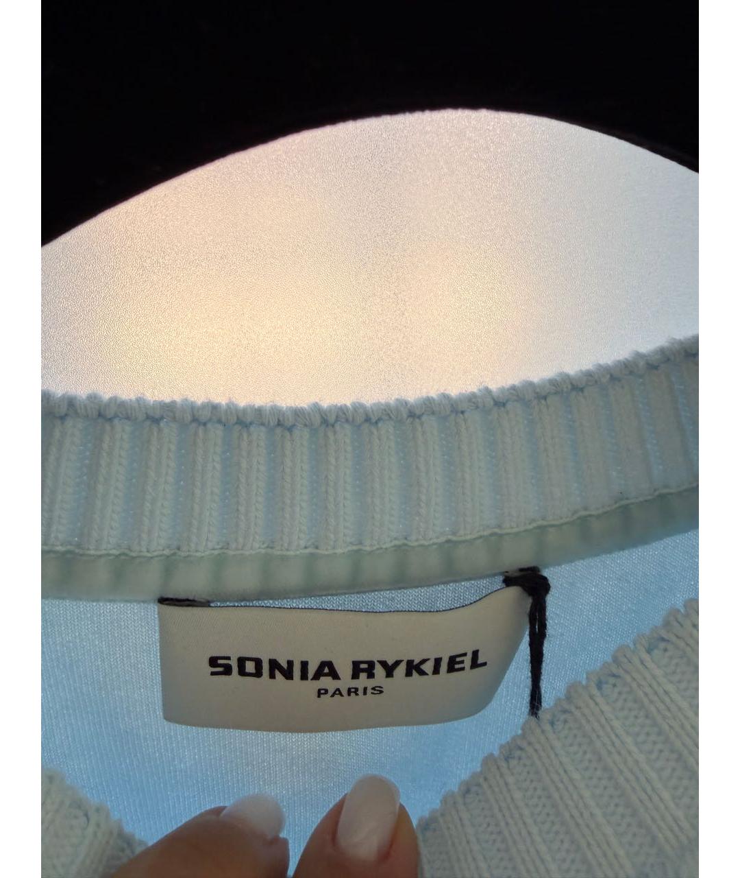 SONIA RYKIEL Голубой хлопковый джемпер / свитер, фото 7