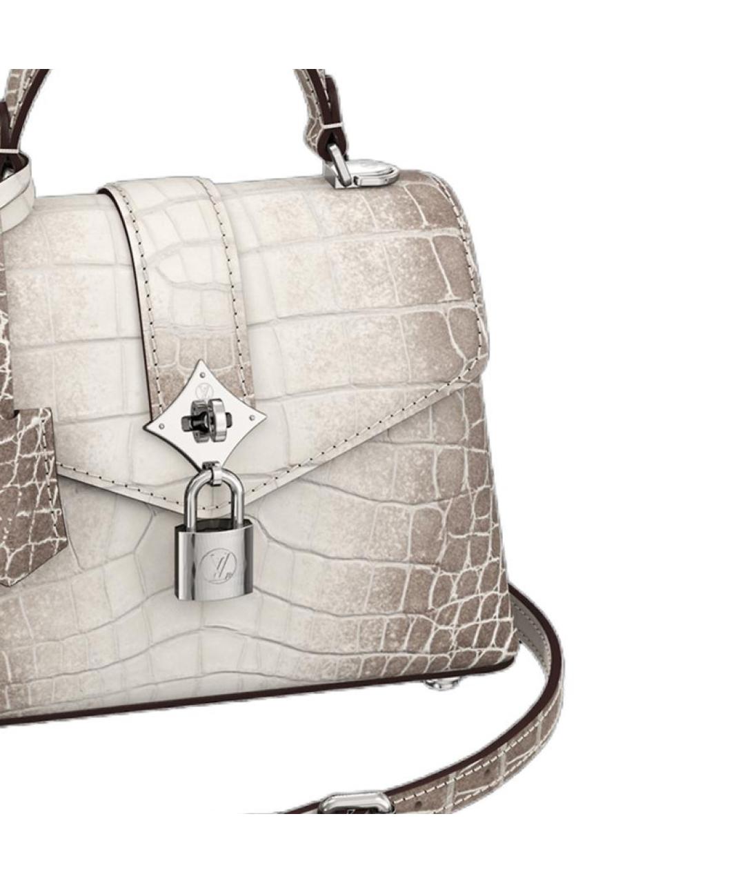 LOUIS VUITTON Бежевая сумка через плечо из кожи крокодила, фото 2