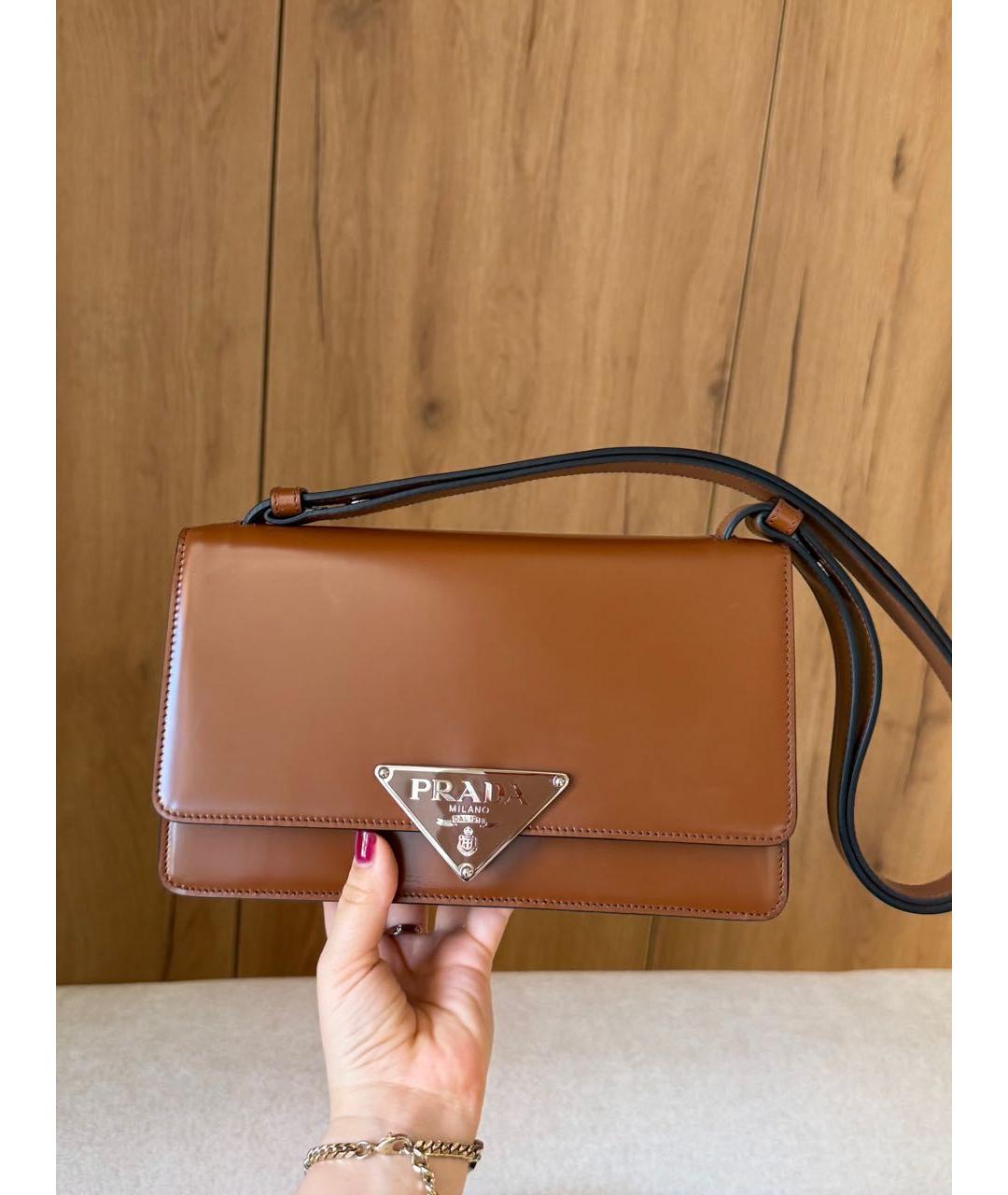 PRADA Коричневая кожаная сумка через плечо, фото 3