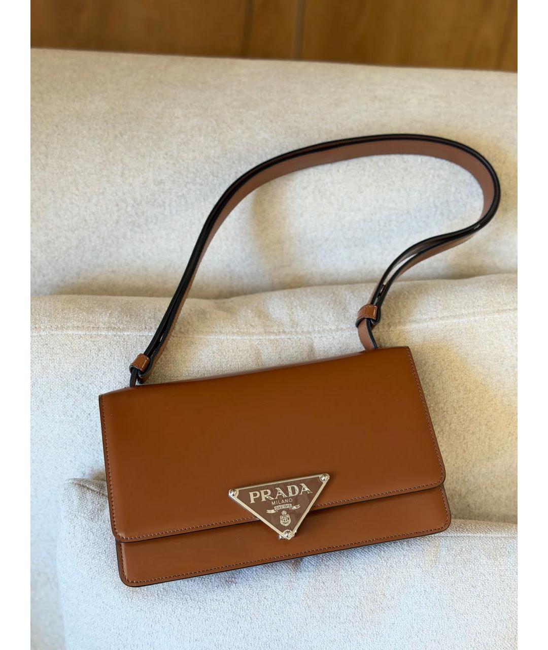 PRADA Коричневая кожаная сумка через плечо, фото 2