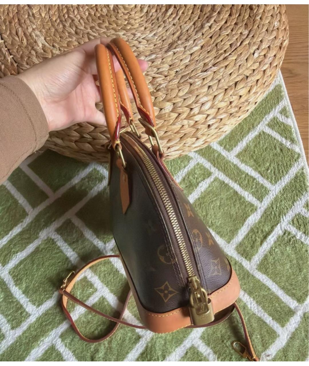LOUIS VUITTON Коричневая сумка с короткими ручками из канвы, фото 3