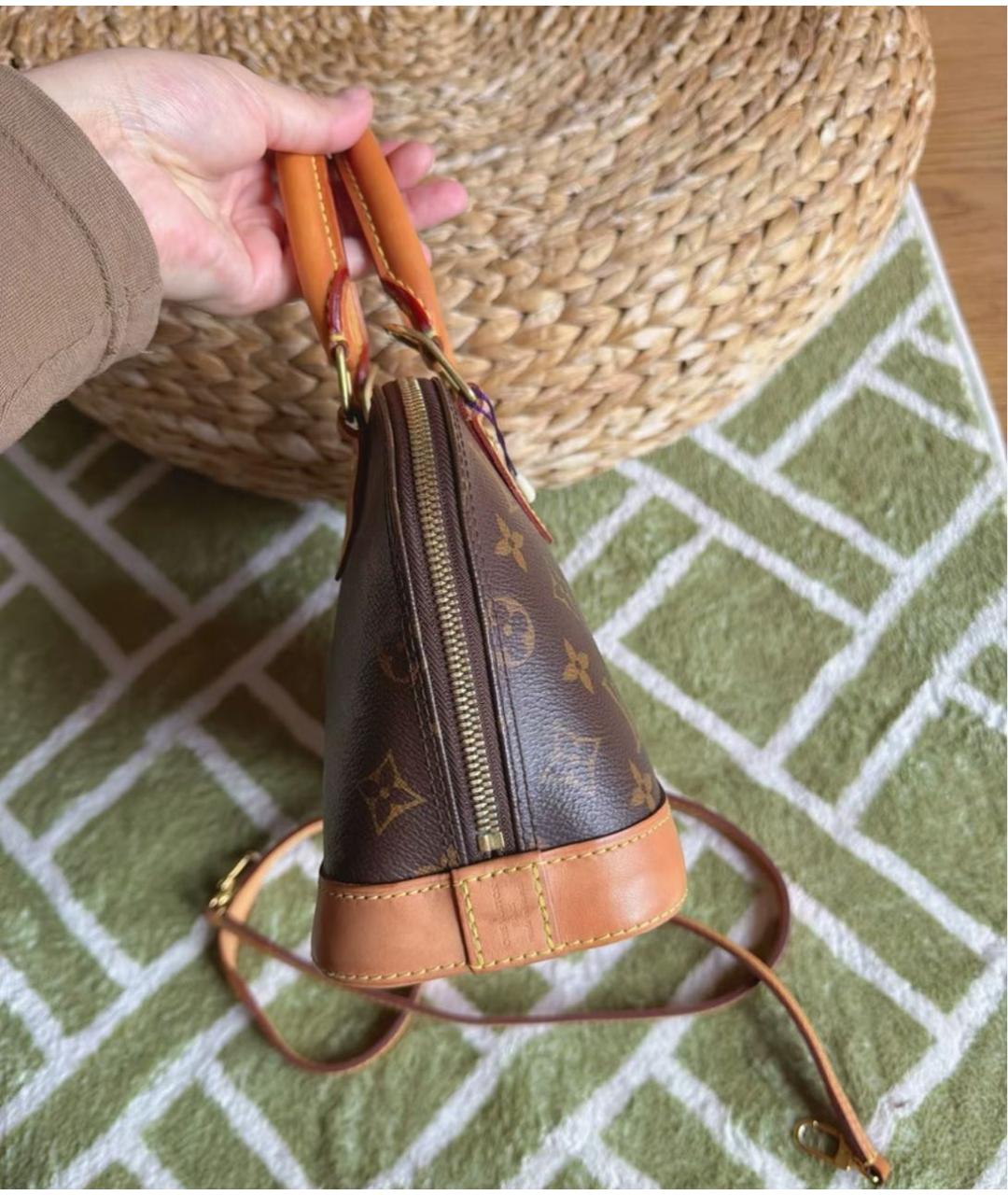 LOUIS VUITTON Коричневая сумка с короткими ручками из канвы, фото 4