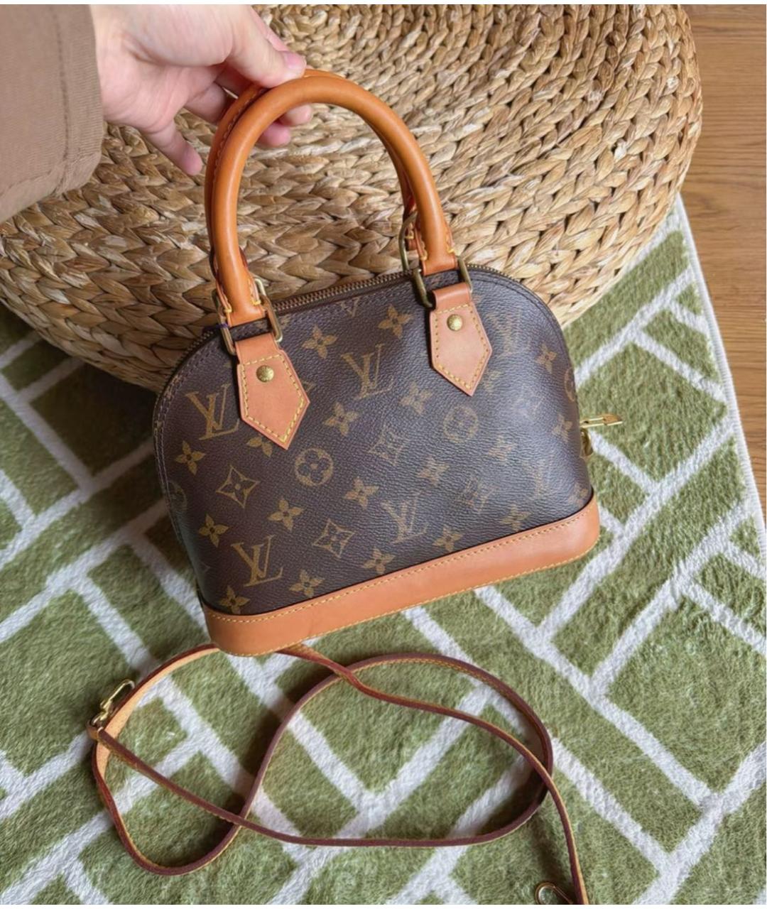 LOUIS VUITTON Коричневая сумка с короткими ручками из канвы, фото 2