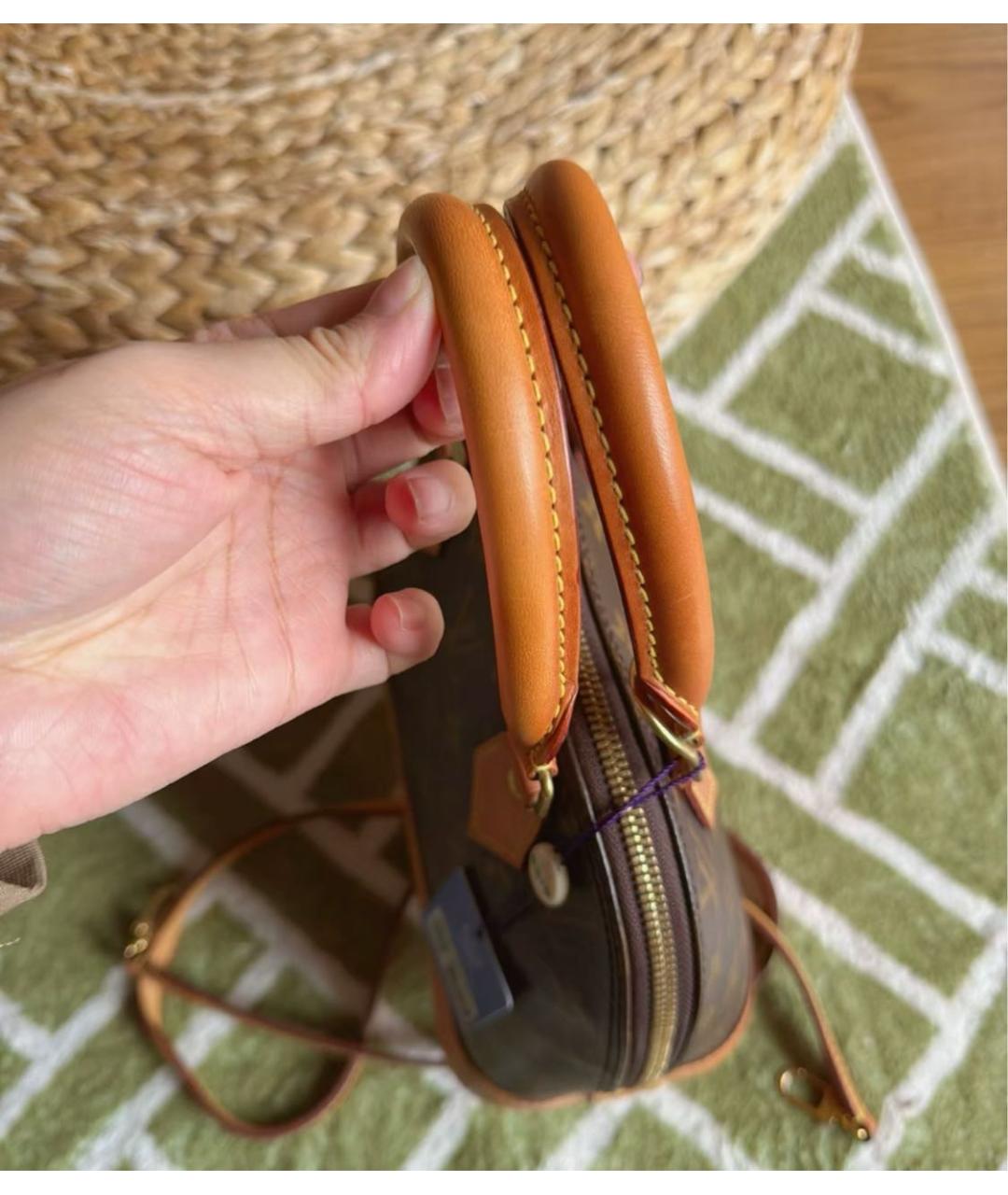 LOUIS VUITTON Коричневая сумка с короткими ручками из канвы, фото 6