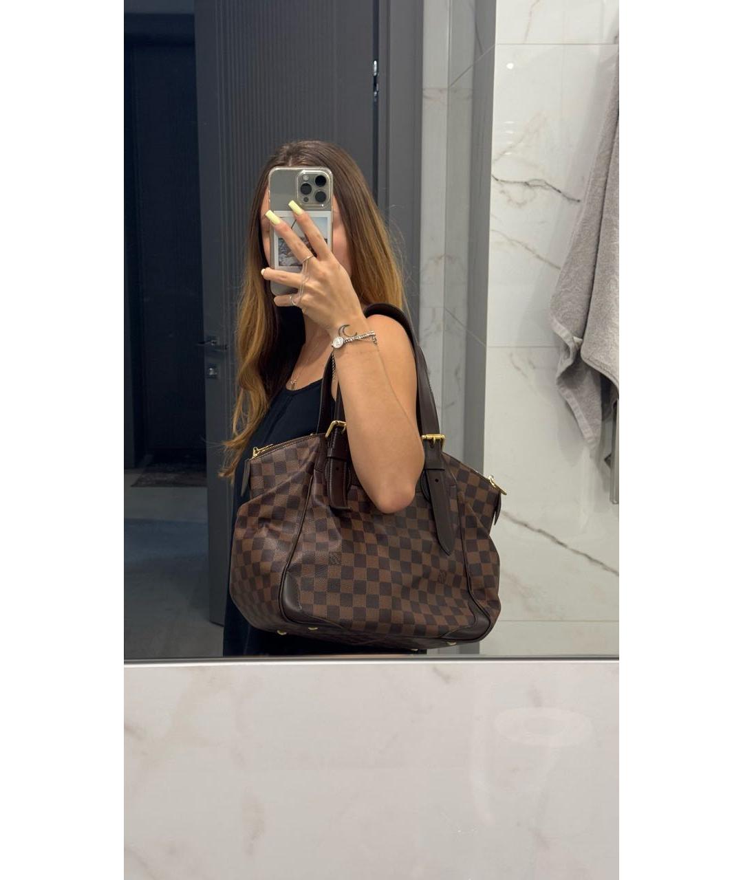 LOUIS VUITTON Коричневая сумка тоут из канвы, фото 2