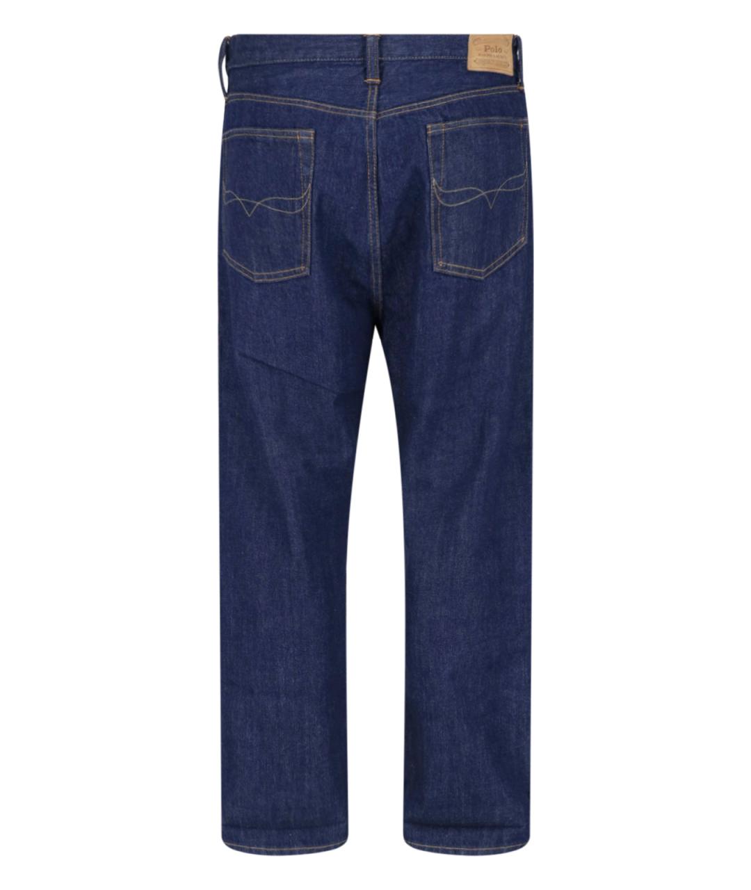 POLO RALPH LAUREN Синие хлопковые прямые джинсы, фото 2