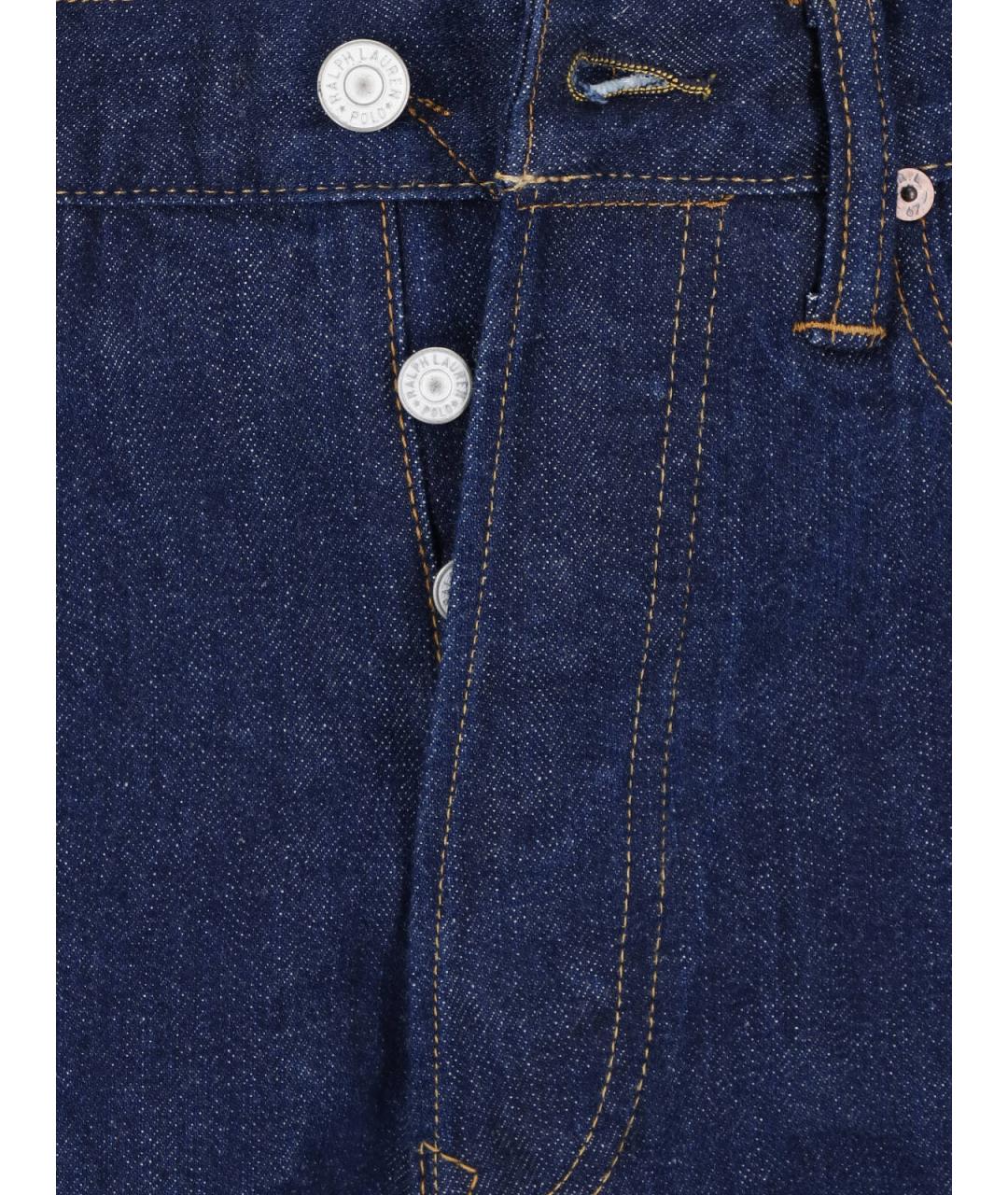 POLO RALPH LAUREN Синие хлопковые прямые джинсы, фото 4