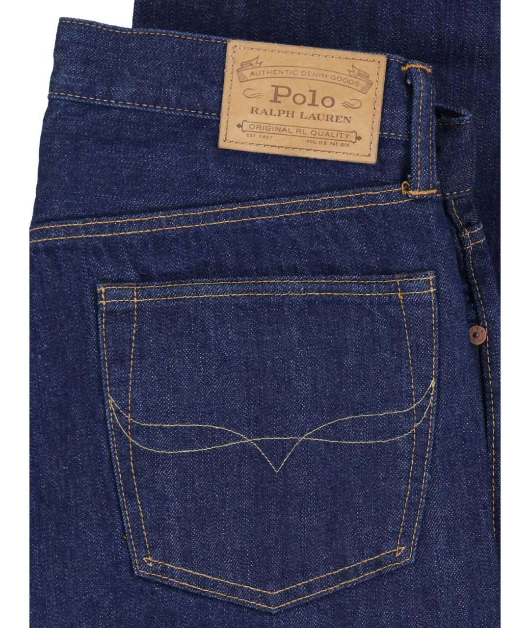 POLO RALPH LAUREN Синие хлопковые прямые джинсы, фото 5