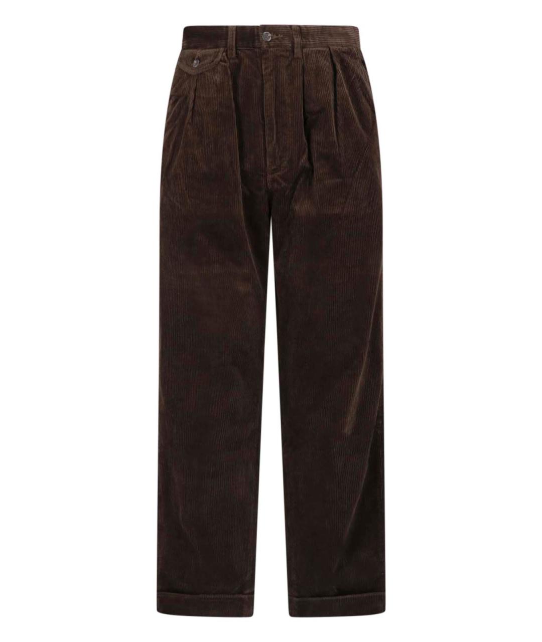 POLO RALPH LAUREN Коричневые хлопковые повседневные брюки, фото 1
