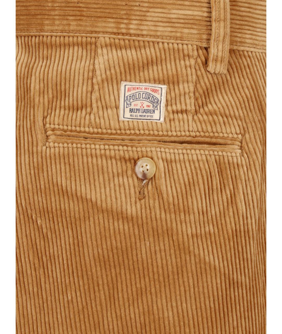 POLO RALPH LAUREN Бежевые хлопковые повседневные брюки, фото 4