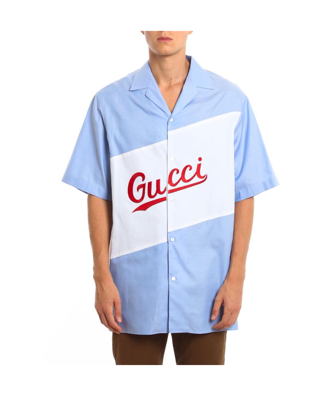 GUCCI Голубая классическая рубашка, фото 3