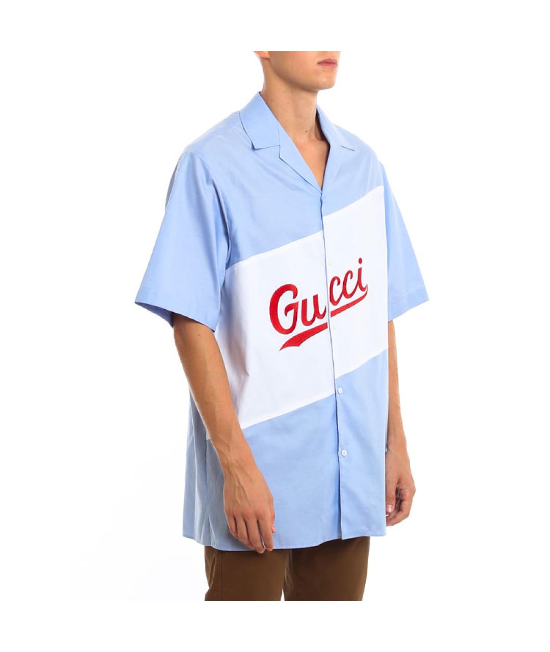 GUCCI Голубая классическая рубашка, фото 5