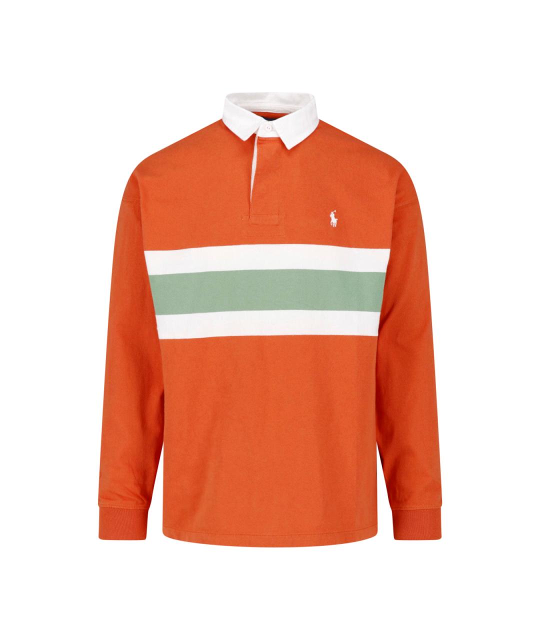 POLO RALPH LAUREN Оранжевое хлопковое поло с длинным рукавом, фото 1
